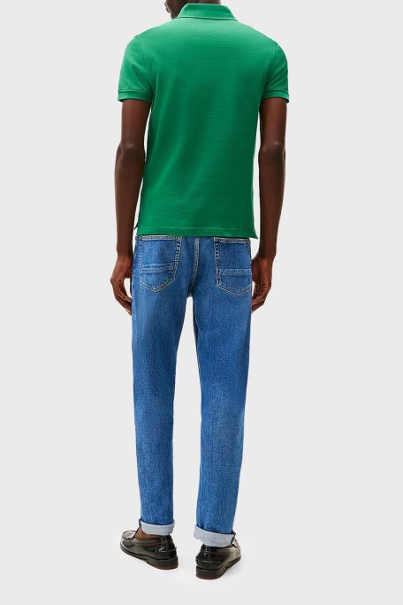 Tommy Hilfiger Streç Pamuklu Slim Fit Düğmeli Erkek Polo Yaka T Shirt MW0MW17771 L4F YEŞİL - 3
