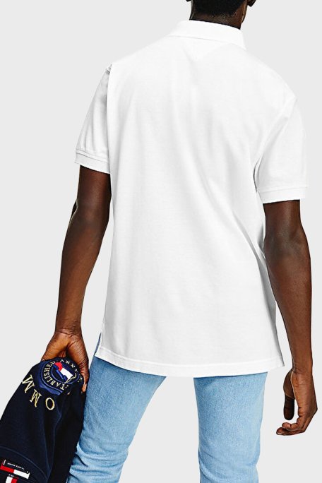 Tommy Hilfiger Streç Pamuklu Slim Fit Düğmeli Erkek Polo Yaka T Shirt MW0MW17771 YBR BEYAZ - 3