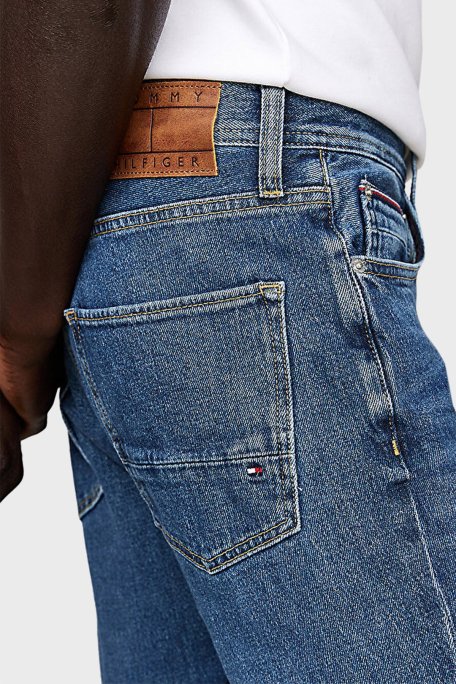 Tommy Hilfiger Streç Pamuklu Straight Fit Normal Bel Boru Paça Jeans Erkek Kot Pantolon MW0MW37370 1BF İNDİGO - 3