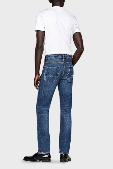 Tommy Hilfiger Streç Pamuklu Straight Fit Normal Bel Boru Paça Jeans Erkek Kot Pantolon MW0MW37370 1BF İNDİGO - 4