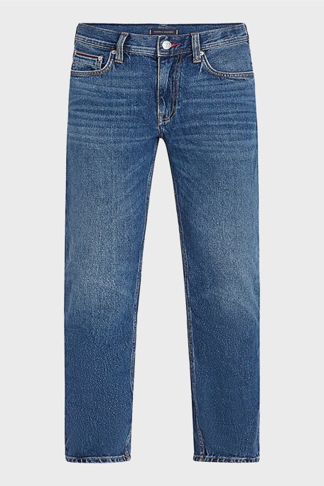 Tommy Hilfiger Streç Pamuklu Straight Fit Normal Bel Boru Paça Jeans Erkek Kot Pantolon MW0MW37370 1BF İNDİGO - 5