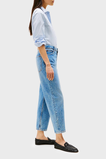 Tommy Hilfiger Streç Pamuklu Tapered Fit Yüksek Bel Daralan Paça Jeans Bayan Kot Pantolon WW0WW44365 1A8 MAVİ - 3