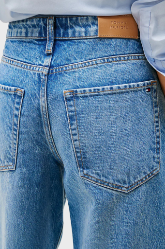 Tommy Hilfiger Streç Pamuklu Tapered Fit Yüksek Bel Daralan Paça Jeans Bayan Kot Pantolon WW0WW44365 1A8 MAVİ - 5