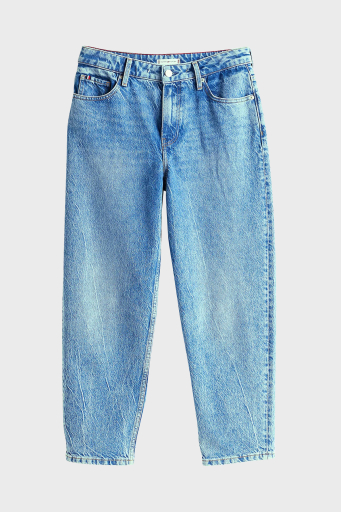 Tommy Hilfiger Streç Pamuklu Tapered Fit Yüksek Bel Daralan Paça Jeans Bayan Kot Pantolon WW0WW44365 1A8 MAVİ - 6