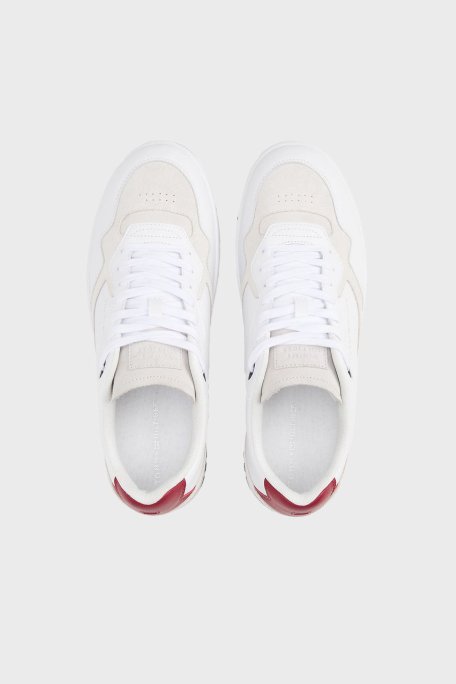 Tommy Hilfiger Süet Detaylı Deri Sneaker Erkek Ayakkabı FM0FM05490 YBS BEYAZ - 4
