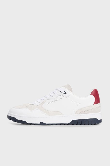 Tommy Hilfiger Süet Detaylı Deri Sneaker Erkek Ayakkabı FM0FM05490 YBS BEYAZ - 5