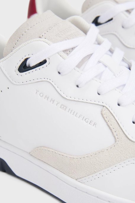 Tommy Hilfiger Süet Detaylı Deri Sneaker Erkek Ayakkabı FM0FM05490 YBS BEYAZ - 6