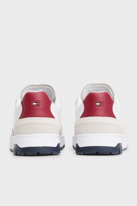 Tommy Hilfiger Süet Detaylı Deri Sneaker Erkek Ayakkabı FM0FM05490 YBS BEYAZ - 7