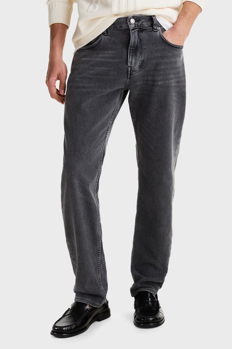 Tommy Hilfiger Tapered Fit Normal Bel Daralan Paça Jeans Erkek Kot Pantolon MW0MW39202 1B5 GRİ - 1