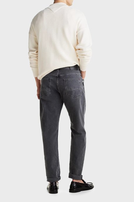 Tommy Hilfiger Tapered Fit Normal Bel Daralan Paça Jeans Erkek Kot Pantolon MW0MW39202 1B5 GRİ - 2
