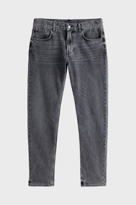 Tommy Hilfiger Tapered Fit Normal Bel Daralan Paça Jeans Erkek Kot Pantolon MW0MW39202 1B5 GRİ - 5