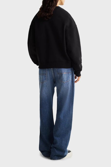 Tommy Jeans % 100 Pamuk Boxy Fit Bisiklet Yaka Bayan Sweat DW0DW19408 BDS SİYAH - 2
