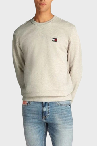 Tommy Jeans % 100 Pamuk Regular Fit Bisiklet Yaka Erkek Sweat DM0DM20660 AE3 BEJ - 3