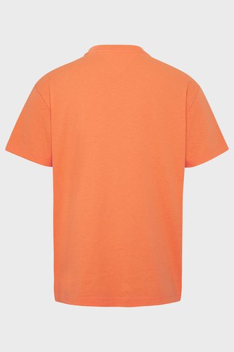 Tommy Jeans % 100 Pamuk Regular Fit Bisiklet Yaka Erkek T Shirt DM0DM16406 SDC ORANGE - 2