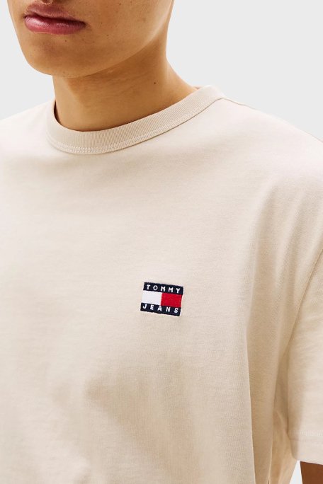 Tommy Jeans % 100 Pamuk Regular Fit Bisiklet Yaka Erkek T Shirt DM0DM20322 ACG BEJ - 4