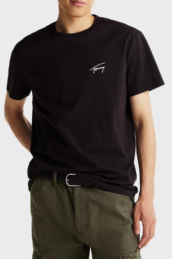 Tommy Jeans % 100 Pamuk Regular Fit Bisiklet Yaka Erkek T Shirt DM0DM21140 BDS SİYAH - 11