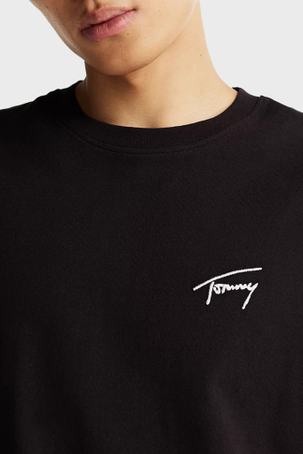 Tommy Jeans % 100 Pamuk Regular Fit Bisiklet Yaka Erkek T Shirt DM0DM21140 BDS SİYAH - 14