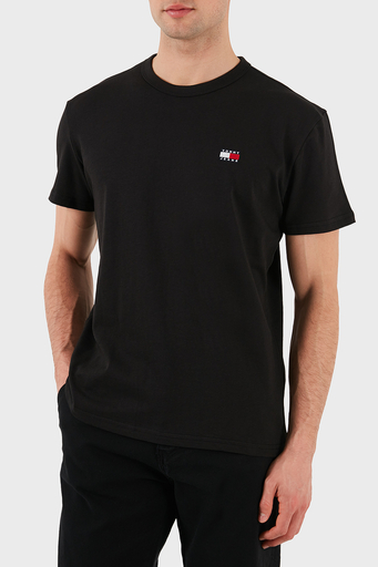 Tommy Jeans %100 Pamuk Regular Fit Bisiklet Yaka Logolu Erkek T Shirt DM0DM20322 BDS SİYAH - 3