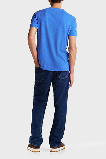 Tommy Jeans % 100 Pamuk Regular Fit Bisiklet Yaka Logolu Erkek T Shirt DM0DM20356 C6E MAVİ - 2