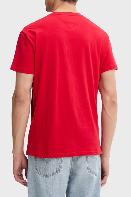 Tommy Jeans % 100 Pamuk Regular Fit Bisiklet Yaka Logolu Erkek T Shirt DM0DM21911 XLE KIRMIZI - 2
