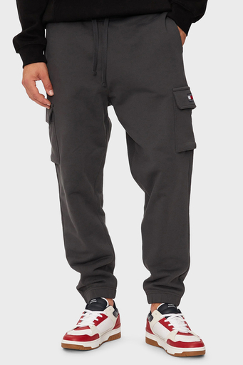 Tommy Jeans % 100 Pamuk Regular Fit Yüksek Bel Lastikli Paça Jogger Erkek Pantolon DM0DM19807 PUB KOYU GRİ - 1