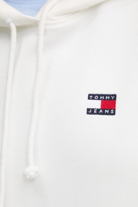 Tommy Jeans % 100 Pamuk Relaxed Fit Kapüşonlu Bayan Sweat DW0DW19414 YBL BEYAZ - 4