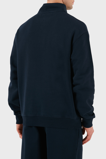 Tommy Jeans % 100 Pamuk Relaxed Fit Yarım Fermuarlı Dik Yaka Erkek Sweat DM0DM21263 DYY LACİVERT - 2