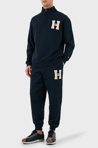 Tommy Jeans % 100 Pamuk Relaxed Fit Yarım Fermuarlı Dik Yaka Erkek Sweat DM0DM21263 DYY LACİVERT - 3