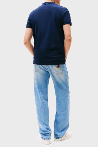 Tommy Jeans % 100 Pamuk Slim Fit Düğmeli Erkek Polo Yaka T Shirt DM0DM20676 C1G LACİVERT - 2