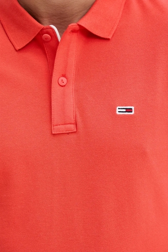 Tommy Jeans % 100 Pamuk Slim Fit Düğmeli Erkek Polo Yaka T Shirt DM0DM20676 SN6 TURUNCU - 4