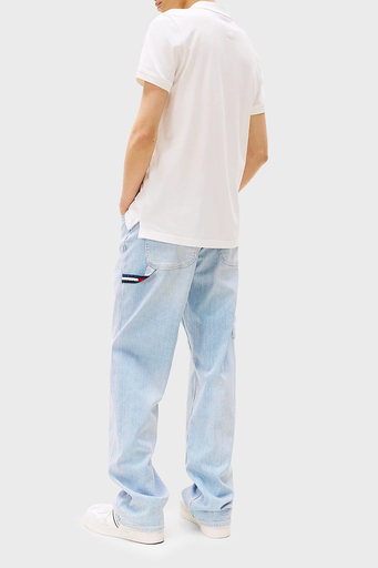 Tommy Jeans % 100 Pamuk Slim Fit Düğmeli Erkek Polo Yaka T Shirt DM0DM20676 YBL BEYAZ - 2