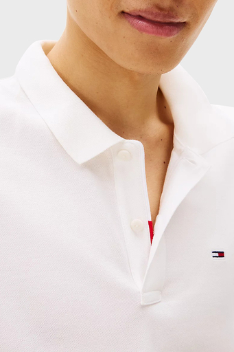 Tommy Jeans % 100 Pamuk Slim Fit Düğmeli Erkek Polo Yaka T Shirt DM0DM20676 YBL BEYAZ - 4