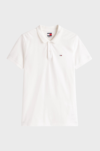 Tommy Jeans % 100 Pamuk Slim Fit Düğmeli Erkek Polo Yaka T Shirt DM0DM20676 YBL BEYAZ - 5