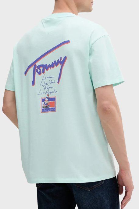 Tommy Jeans Baskılı % 100 Pamuk Relaxed Fit Bisiklet Yaka Erkek T Shirt DM0DM20768 L6V AÇIK YEŞİL - 2