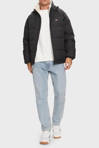 Tommy Jeans Comfort Fit Çıkarılailir Kapüşonlu Fermuarlı Erkek Mont DM0DM20003 BDS SİYAH - 3