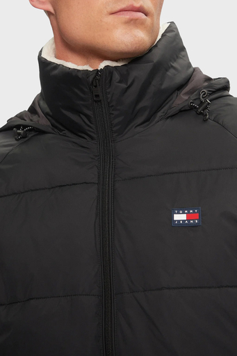 Tommy Jeans Comfort Fit Çıkarılailir Kapüşonlu Fermuarlı Erkek Mont DM0DM20003 BDS SİYAH - 4