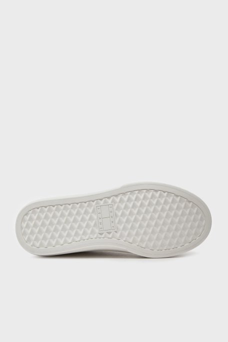 Tommy Jeans Deri Logolu Sneaker Bayan Ayakkabı EN0EN02508 C12 BEYAZ-AÇIK MAVİ - 14