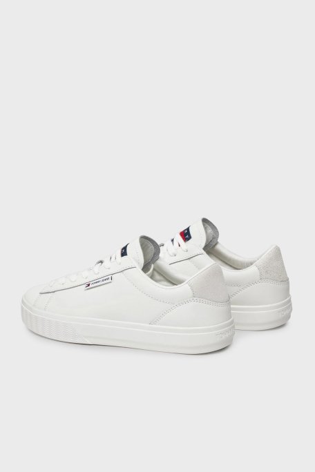 Tommy Jeans Deri Logolu Sneaker Bayan Ayakkabı EN0EN02508 YBL BEYAZ - 5