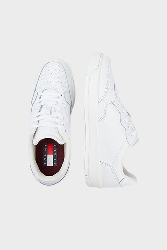 Tommy Jeans Deri Sneaker Erkek Ayakkabı EM0EM00899 YBR BEYAZ - 4