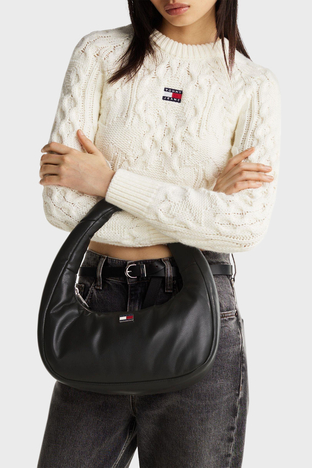 Tommy Jeans - Tommy Jeans Dolgulu Omuz Askılı Bayan Çanta AW0AW16977 BDS SİYAH (1)