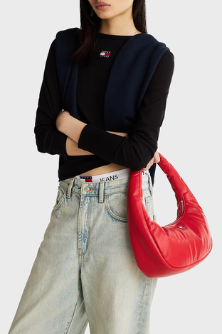 Tommy Jeans - Tommy Jeans Dolgulu Omuz Askılı Bayan Çanta AW0AW16977 XME KIRMIZI (1)