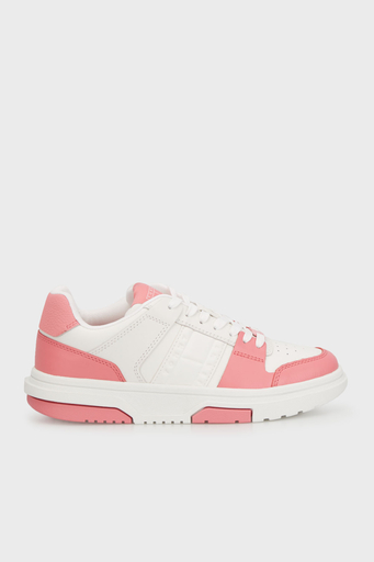 Tommy Jeans Hakiki Deri Sneaker Bayan Ayakkabı EN0EN02783 TIG BEYAZ-PEMBE - 1