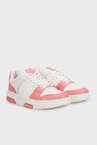 Tommy Jeans - Tommy Jeans Hakiki Deri Sneaker Bayan Ayakkabı EN0EN02783 TIG BEYAZ-PEMBE (1)