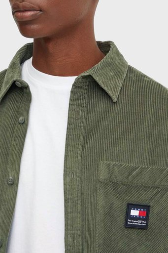 Tommy Jeans Kadife Relaxed Fit Fitilli Erkek Gömlek DM0DM19660 M12 YEŞİL - 9