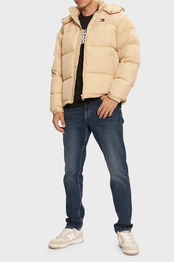 Tommy Jeans Kuş Tüyü Dolgulu Regular Fit Çıkarılabilir Kapüşonlu Erkek Mont DM0DM19537 AB9 BEJ - 3