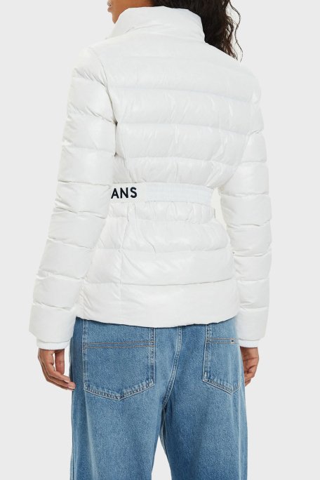 Tommy Jeans Kuş Tüyü Dolgulu Slim Fit Dik Yaka Kemerli Şişme Bayan Mont DW0DW18826 YBR BEYAZ - 12