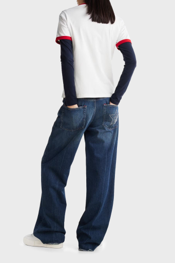 Tommy Jeans Logo Baskılı % 100 Pamuk Relaxed Fit Bisiklet Yaka Bayan T Shirt DW0DW19449 YBL BEYAZ - 7
