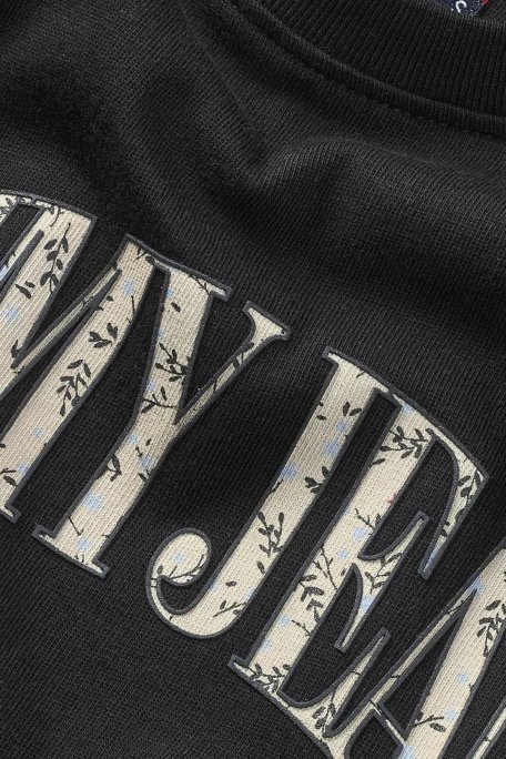 Tommy Jeans Logo Baskılı Pamuklu Regular Fit Bisiklet Yaka Bayan T Shirt DW0DW20161 BDS SİYAH - 5