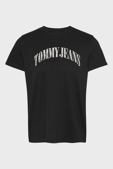 Tommy Jeans Logo Baskılı Pamuklu Regular Fit Bisiklet Yaka Bayan T Shirt DW0DW20161 BDS SİYAH - 6