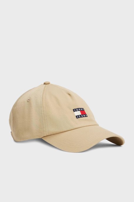 Tommy Jeans Logo İşlemeli % 100 Pamuk Erkek Şapka AM0AM12933 ACT BEJ - 1